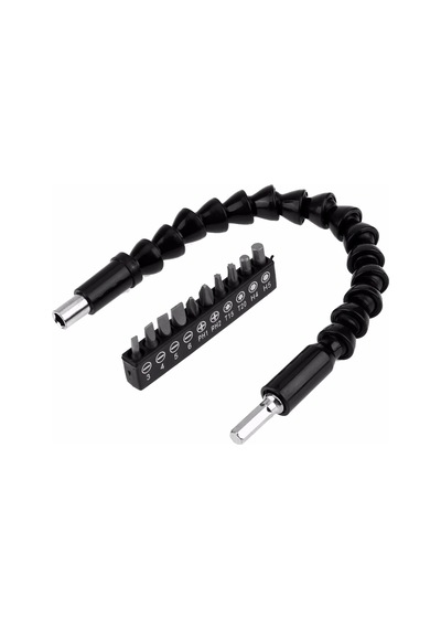 Hubrendy Çer Matkap Ucu - Bükülebilir Oynar Vidalama Bits Uzatma Aparatı 30cm - Komple Set