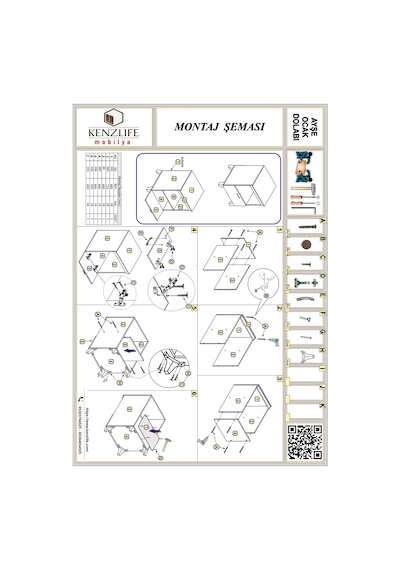 Kenzlife ocak dolabı ayşe crd 85*60*57 mutfak modül mini fırın mikrodalga banyo ofis modül