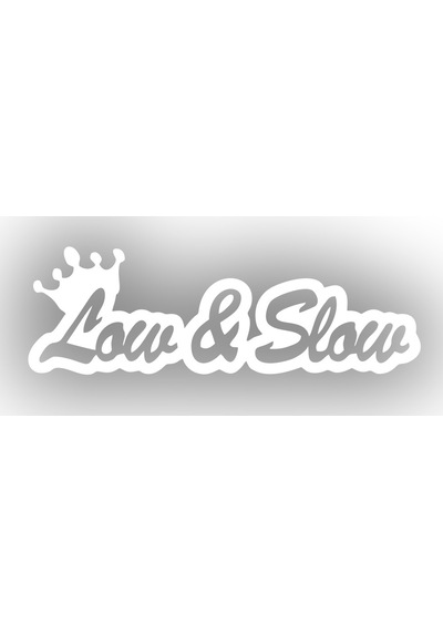 Low&slow Araba Sticker 17x17 Cm Beyaz