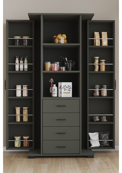 Aeka Ae-2204 Avrasya Çok Amaçlı 2 Kapaklı Raflı Çekmeceli Kiler Mutfak Dolabı Modern Tasarım 170x138x77,5 Antrasit/gri Aeka Ae-2204 Avrasya Çok Amaçlı 2 Kapaklı Raflı Çekmeceli Kiler Mutfak Dolabı Modern Tasarım 170x138x77,5 Antrasit/gri