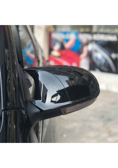 Sts Oto Aksesuar  Golf 5 2003-2009 Batman Yarasa Ayna Kapağı Piano Black Abs Plastik (01)