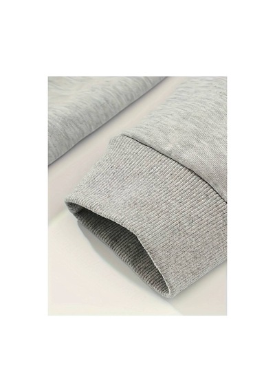 Medinenur Cherry Baskılı Kapüşonlu Sweatshirt Gri