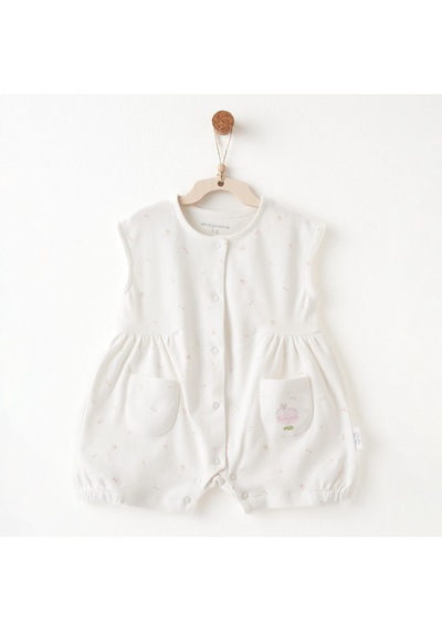 Andywawa Kız Bebek Tulum Romper Summer Tıme Anw-ac26506 Ekru