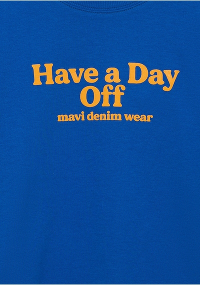 Mavi - Baskılı Mavi Tişört 6610277-82491 Mavi