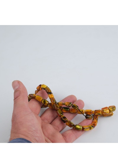 Katalin Usta İşi İmzalı Kapsül Kesim 8x12mm Tesbih - Sarı