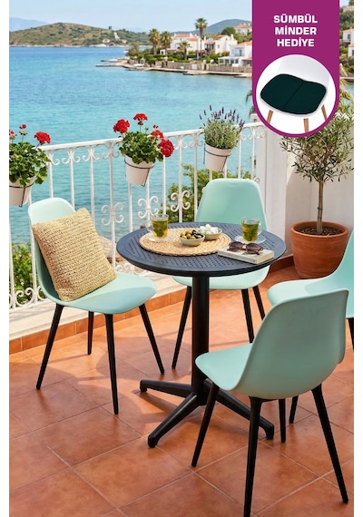 Vilinze Tilia Plastik Bahçe Balkon Bistro Seti Katlanır Masa 60 60 Cm 1+4 Set Yeşili Bej Vilinze Tilia Plastik Bahçe Balkon Bistro Seti Katlanır Masa 60 60 Cm 1+4 Set Yeşili Bej