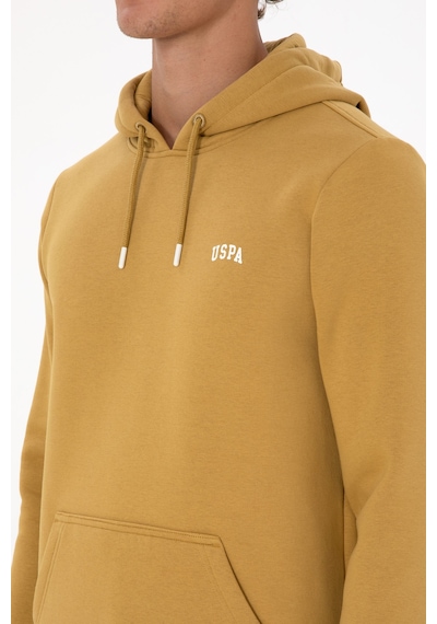 U.S. Polo Assn. Erkek Regular Fit Kapüşonlu Şardonlu Hardal Basic Sweatshirt 50315582-VR151
