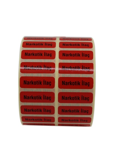 Narkotik İlaç Etiketi 30mm X 10mm 5000 Adet Kuşe Rulo Etiket Çok Renkli