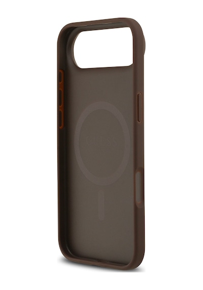 Apple Uyumlu iPhone 17 Air Kılıf Guess Lisanslı M-safeli Yazı Logolu Circle Classic Kapak Kahverengi Kahverengi