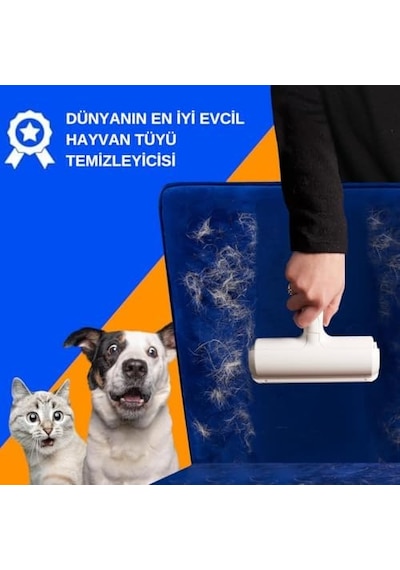 Micron Hazneli Kedi Köpek Tüy Temizleyici Kıl Toz Toplayıcı Kazak Halı Tiftik Temizleyici Gırgır 2 Yönlü Oda Kokusu Hediyeli