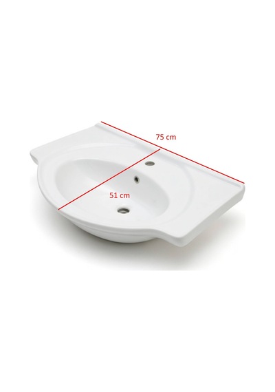 Ece Banyo - Aruva Etajerli Lavabo 75 Cm Beyaz - 3506