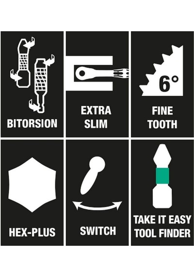 Wera Bit-Check 10 Zyklop Cırcırlı Bitorsion 1 Bits Seti  05057418001