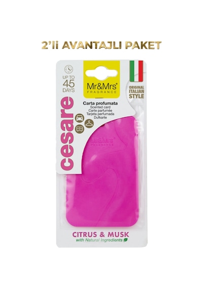 Cesare Kart - Oto Araç Kokusu, Asma Kart Kokusu - Citrus & Musk