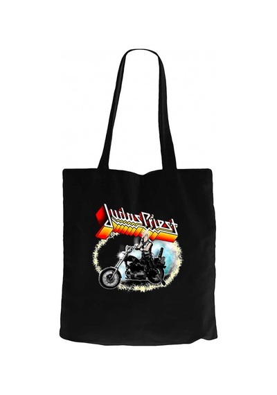 Judas Priest Rob Halford Siyah Fermuarlı Bez Çanta Gabardin