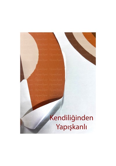 Kendiliğinden Yapışkanlı Kalın Kanvas Dokulu Dekoratif Bohem Art Soyut Duvar Kağıdı Duvar Stickerı Renkli
