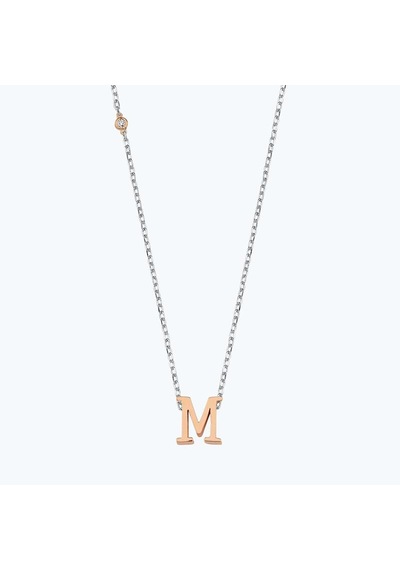 Altınbaş Silver Pırlantalı M Harfi Kolye Int238m-925-1