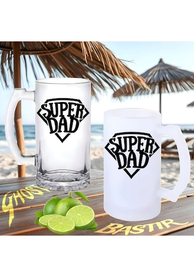 Süper Baba Buzlu Ya Da Buzsuz Bira Bardağı 054