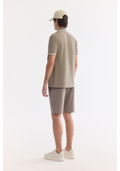 Avva Erkek Yeşil Kıvrılmaz Polo Yaka Pamuklu Teknik Kumaş Regular Fit T-shirt A61y1097