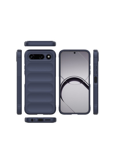 Tecno Spark 50 5g Kılıf Esnek Tpu Oyuklu Arka Yüzey Tasarımlı Etnik Silikon Kapak Lacivert