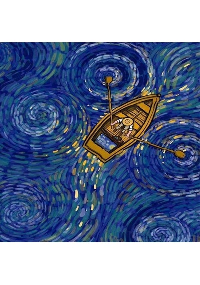 Kayıktaki Van Gogh Sayılarla Boyama Seti 40X50Cm