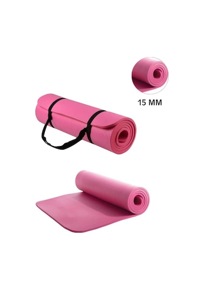 Ckspor 15 Mm Kaymaz Nbr Pilates Matı Taşıma Askılı Yoga Veegzerisiz Minderi Pembe