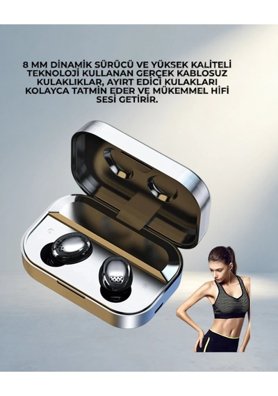 Ergonomik Tws Kulaklık Uzun Pil Ömrü İle Spor Kullanımı