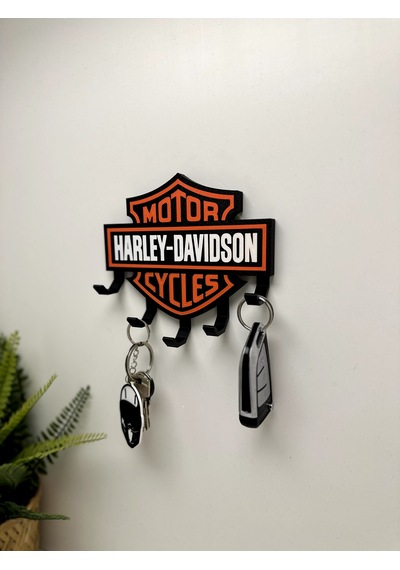 3d Baskı Dekoratif Harley-davıdson Model Motorcu Anahtar Askılığı Siyah