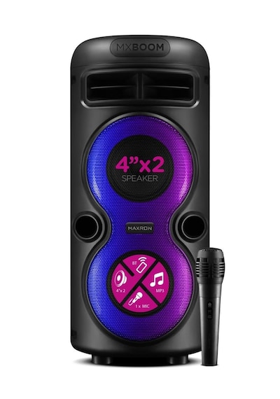 Maxron Mxboom Karaoke Mikrofonlu Bluetooth Hoparlör Parti Led Işı