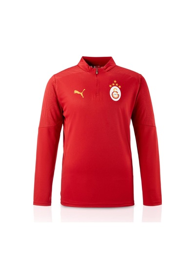 Galatasaray Puma Lisanslı A Takım Kırmızı Yarım Fermuarlı Antrenman Üst Kırmızı