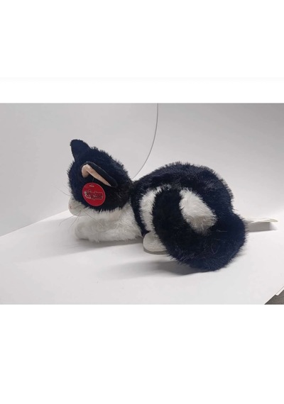 Oyuncak Pilli Sesli Peluş Kedi 35 Cm Gerçekçi Miyavlayan Yumuşak Dokulu Çocuk Oyuncağı Siyah