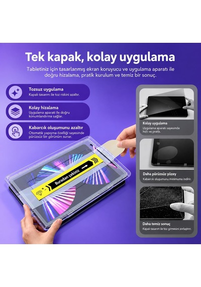 Honor Pad 10 İle Uyumlu Kolay Aparatlı Ekran Koruyucu