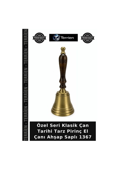 Özel Seri Klasik Çan Tarihi Tarz Pirinç El Çanı Ahşap Saplı 1367