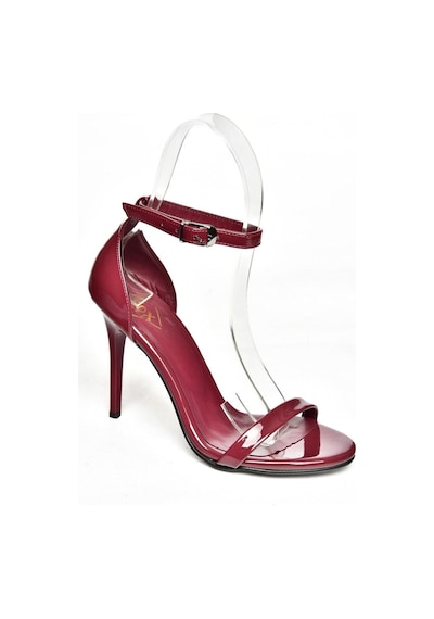 Fox Shoesb922112608 Bordo Rugan İnce Topuklu Kadın Ayakkabı Bordo