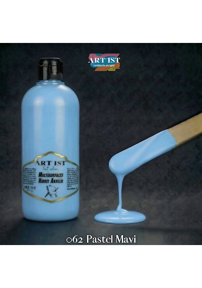 Multisurfaces Hibrit Akrilik Boyalar - 062 Pastel Mavi Ahşap, Taş Tozu, Hobi, Dıy