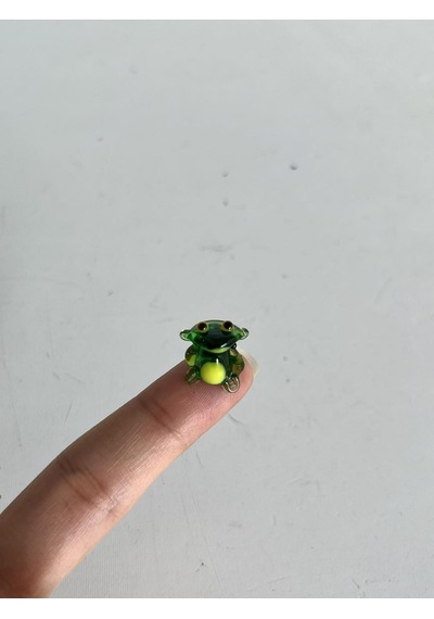 El Yapımı Mini Murano Cam Kurbağa Biblo A136-05