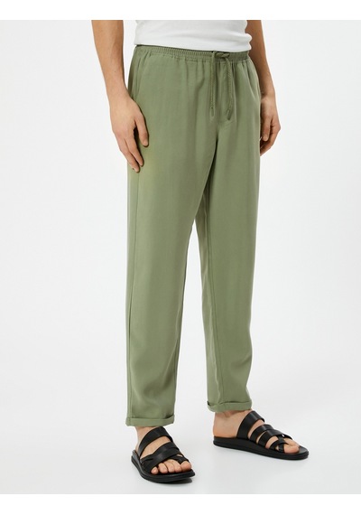 Koton Gabardin Pantolon Beli Bağcıklı Cep Detaylı Haki 4sam40046hw Haki Koton Gabardin Pantolon Beli Bağcıklı Cep Detaylı Haki 4sam40046hw Haki