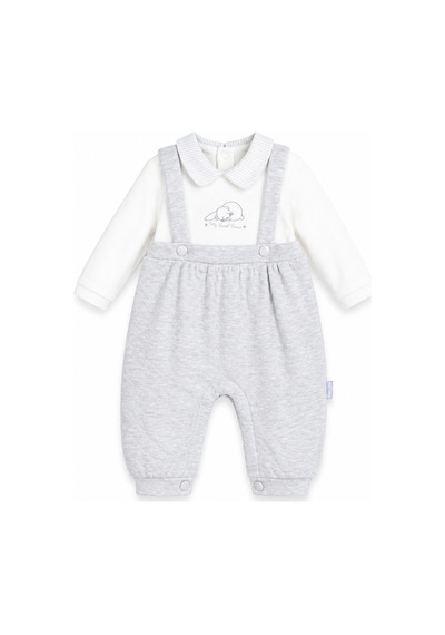 Babyhola Kız Bebek Salopet Görünümlü Tulum 13999 Gri