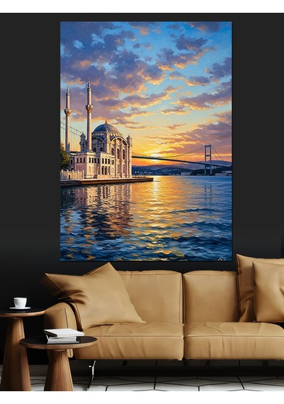 Ahşap Tablo İstanbul Ortaköy Camii Manzarası
