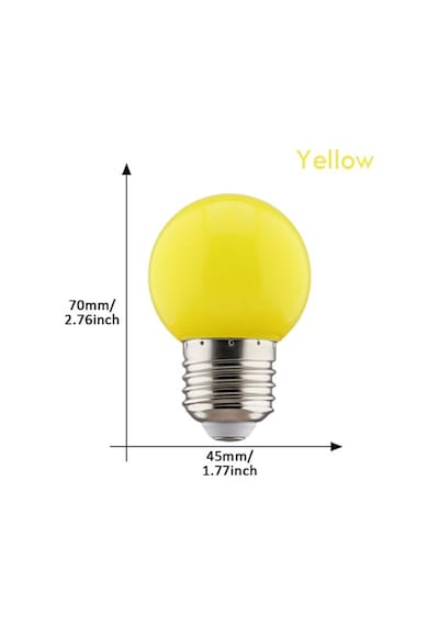 1 Watt 4 Adet 4 Renk E27 Duy Renkli Gece Ampulü, Loş Işık Sevenler İçin Ağaç Feneri Ampulü - 4 Renk