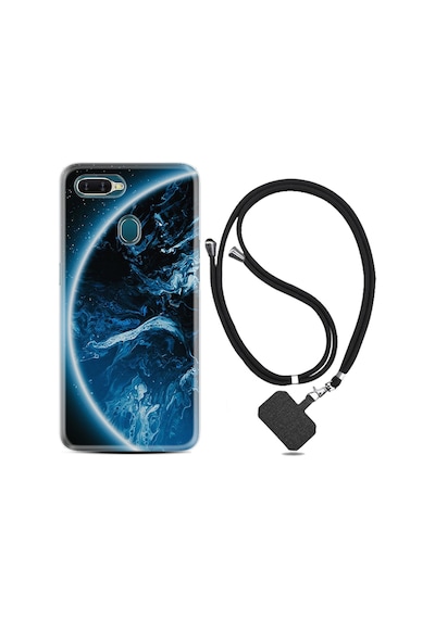 Oppo A5S Kılıf Boyun Askılı Blue Planet 1610