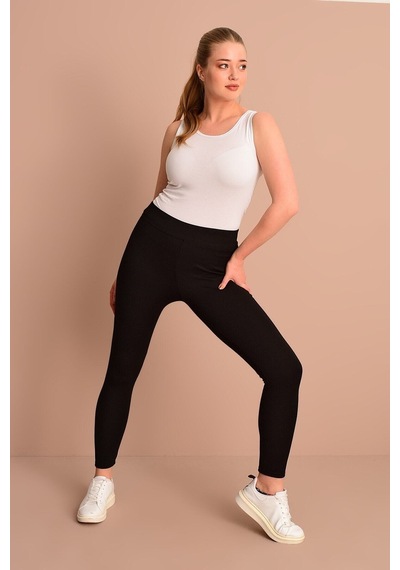 Big Free Kadın Siyah Yüksek Bel Çelik Örme Basıc Tayt Tb20Yb291307Sıyah 2Xl Siyah