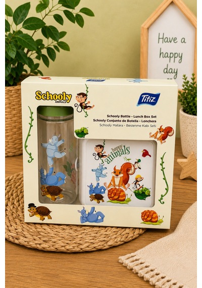 Conjunto Matara 500 Ml Ve 2 Katlı Beslenme Kabı 2'li Set- Matara Beslenme Kabı Seti - 909693526