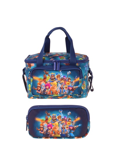 Kaukko Kids Erkek Çocuk Boom Baskılı Lacivert Thermo Beslenme Çantası Ve Kalemlik Seti - Setkk-l5420