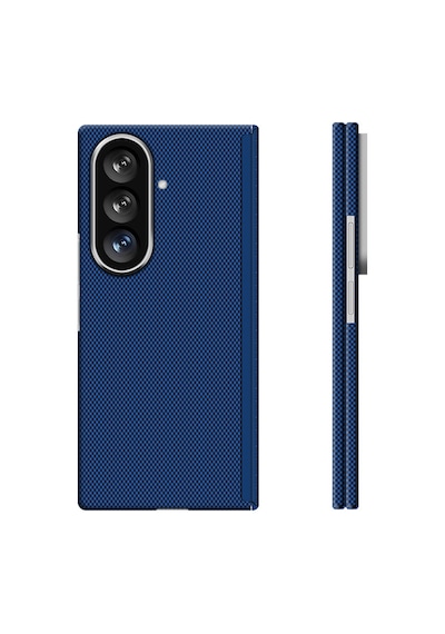 Samsung Uyumlu Galaxy Z Fold 7 Uyumlu Kılıf M-safe Şarj Özellikli Zore Paris Zerre Sert Pc Kapak Lacivert