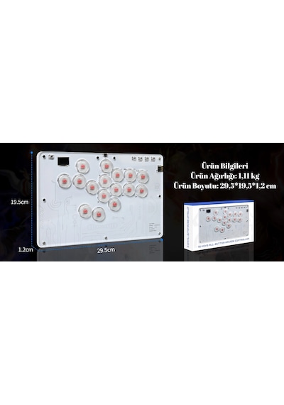Yues Rgb Arcade Stick Fighting Stick Ps4/ps3/pc/steam/android/Apple Uyumlu iOS