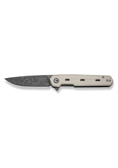 Civivi Navo Ivory G10 Handle Damascus Blade Kamp Çakı Krem