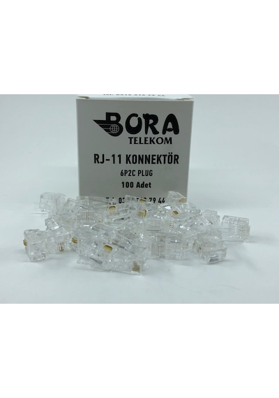 Rj-11 6P2C Soket (1 Kutu 100 Adet) ( Ürün Adınıza Faturalı )