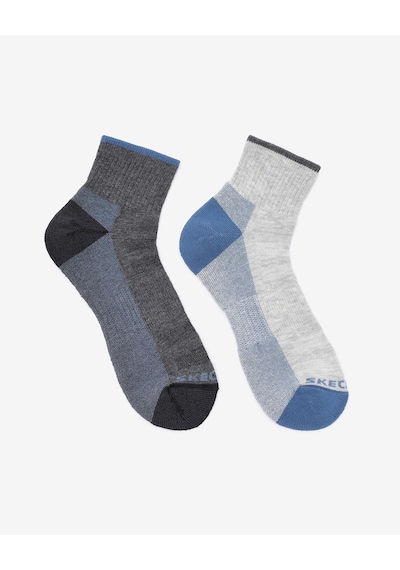 Skechers 1/2 Terry Traıl Qtr Crew - 2'li Paket Erkek Çorap Erkek Grey/grey Çorap S118740-039 Gri