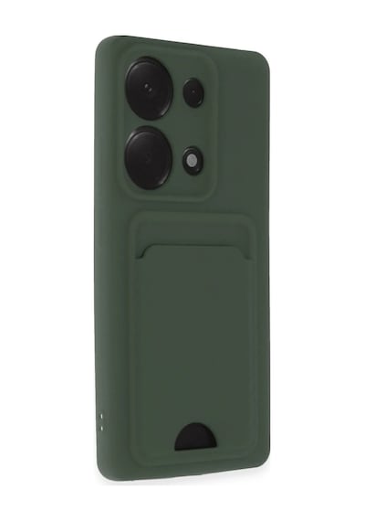 Xiaomi Redmi Note 13 Pro 4g Kılıf Kelvin Kartvizitli Silikon - Koyu Yeşil 0.2M-Çok Renkli
