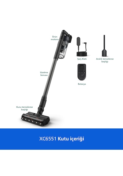 Philips 6000 Serisi XC6551/01 Powercyclone 11 Kablosuz Dikey Süpürge